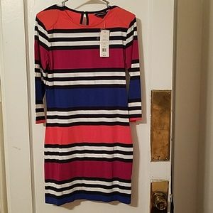 French Connection Jag Strip Dress - Multi Color